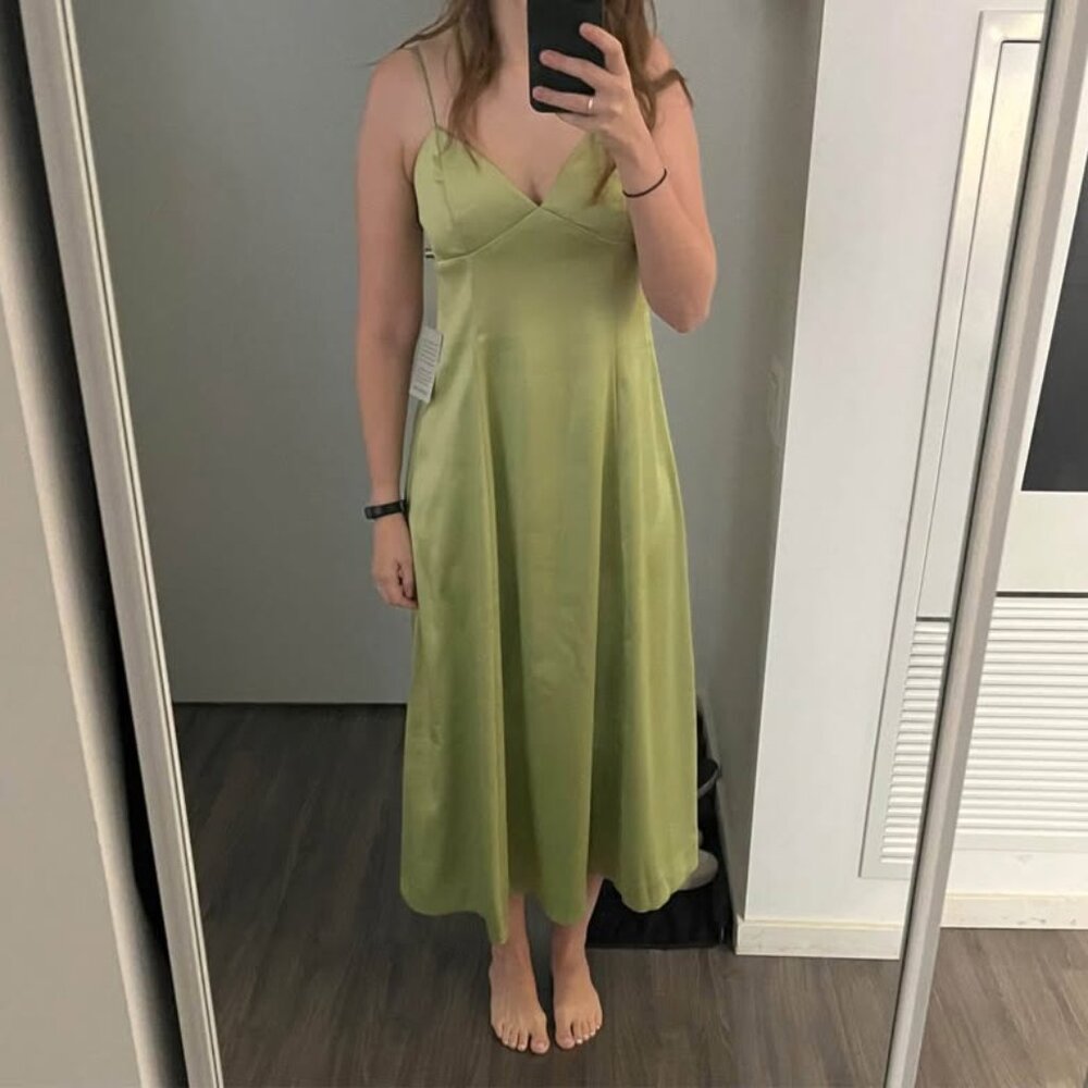 Green cocktail WAYF wedding guest dress - XS